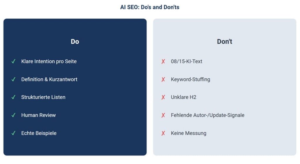 AI SEO Do's and Dont's
