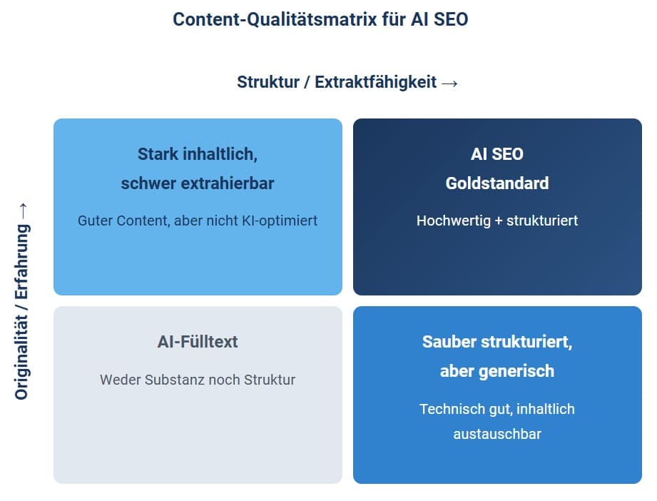 Content-Qualitätsmatrix für AI SEO
